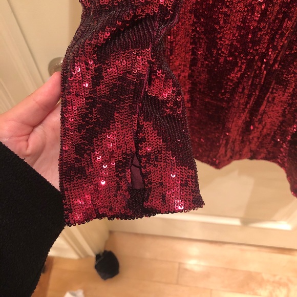 ALC Maroon Sequin Dress - Picture 4 of 6